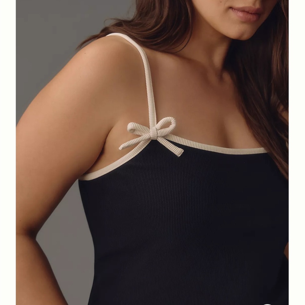 NWT Blue Tassel Ribbed Bow Cami